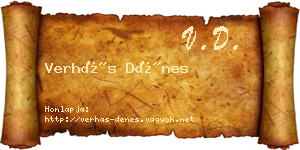 Verhás Dénes névjegykártya